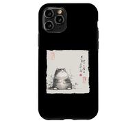 Divertente gatto grasso giapponese Zen Buddha Chonky Cat Pittura Custodia per iPhone 11 Pro