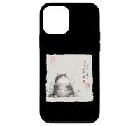Divertente gatto grasso giapponese Zen Buddha Chonky Cat Pittura Custodia per iPhone 12 mini