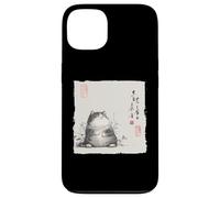 Divertente gatto grasso giapponese Zen Buddha Chonky Cat Pittura Custodia per iPhone 13