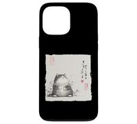 Divertente gatto grasso giapponese Zen Buddha Chonky Cat Pittura Custodia per iPhone 13 Pro Max