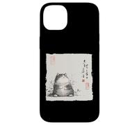 Divertente gatto grasso giapponese Zen Buddha Chonky Cat Pittura Custodia per iPhone 14 Plus