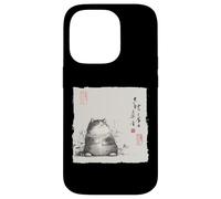 Divertente gatto grasso giapponese Zen Buddha Chonky Cat Pittura Custodia per iPhone 14 Pro