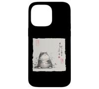 Divertente gatto grasso giapponese Zen Buddha Chonky Cat Pittura Custodia per iPhone 14 Pro Max
