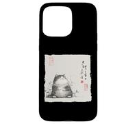 Divertente gatto grasso giapponese Zen Buddha Chonky Cat Pittura Custodia per iPhone 15 Pro Max