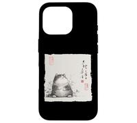 Divertente gatto grasso giapponese Zen Buddha Chonky Cat Pittura Custodia per iPhone 16 Pro