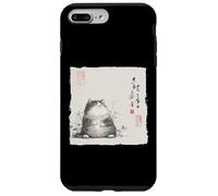 Divertente gatto grasso giapponese Zen Buddha Chonky Cat Pittura Custodia per iPhone 7 Plus/8 Plus