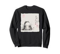 Divertente gatto grasso giapponese Zen Buddha Chonky Cat Pittura Felpa