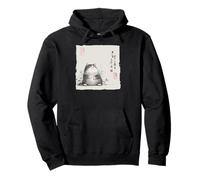 Divertente gatto grasso giapponese Zen Buddha Chonky Cat Pittura Felpa con Cappuccio