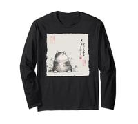 Divertente gatto grasso giapponese Zen Buddha Chonky Cat Pittura Maglia a Manica