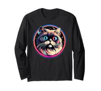 Divertente Gatto himalayano nello Spazio Cosmico Astronauta Gattino Maglia a Manica