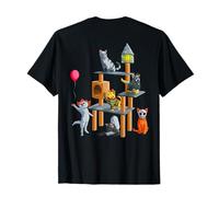 Divertente gatto horror film carino Halloween per gatto gattino (sul retro) Maglietta