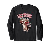 Divertente Gatto I Brought The Figgy Pudding Natale Maglia a Manica