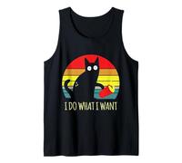 Divertente Gatto I Do What I Want Cat Regalo Vintage Tramonto Canotta