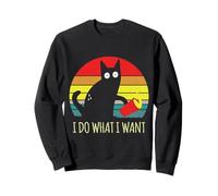Divertente Gatto I Do What I Want Cat Regalo Vintage Tramonto Felpa
