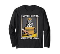 Divertente gatto in scatola I'm The Royal Tu sei il gatto leale Maglia a Manica