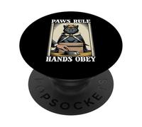 Divertente gatto in scatola zampe regola mani obbedire gatto amante gatto PopSockets PopGrip Adesivo