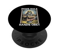 Divertente gatto in scatola zampe regola mani obbedire gatto amante gatto PopSockets PopGrip Adesivo