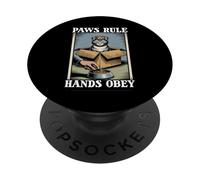 Divertente gatto in scatola zampe regola mani obbedire gatto amante gatto PopSockets PopGrip Adesivo