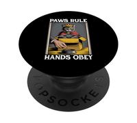 Divertente gatto in scatola zampe regola mani obbedire gatto amante gatto PopSockets PopGrip Adesivo