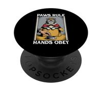 Divertente gatto in scatola zampe regola mani obbedire gatto amante gatto PopSockets PopGrip Adesivo