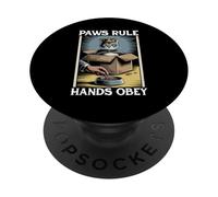 Divertente gatto in scatola zampe regola mani obbedire gatto amante gatto PopSockets PopGrip Adesivo