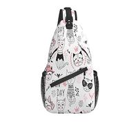Divertente Gatto Modello con Fiocco Borsa a Tracolla a Tracolla Zaino a Tracolla a Tracolla Zaino da Viaggio Escursionismo Zaini per Uomo Donna
