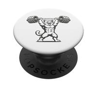 Divertente gatto muscoloso per sollevamento pesi e palestra PopSockets PopGrip Adesivo