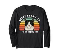Divertente gatto nero bianco sarcastico umorismo dentro gatto Maglia a Manica