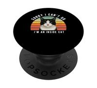 Divertente gatto nero bianco sarcastico umorismo dentro gatto PopSockets PopGrip Adesivo