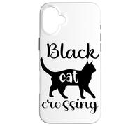 Divertente gatto nero che attraversa il gatto nero scherzo divertente Custodia per iPhone 16 Plus
