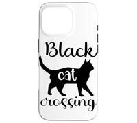 Divertente gatto nero che attraversa il gatto nero scherzo divertente Custodia per iPhone 16 Pro