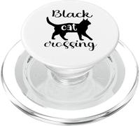 Divertente gatto nero che attraversa il gatto nero scherzo divertente PopSockets PopGrip per MagSafe