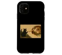 Divertente gatto nero che raggiunge la zampa Art Meme regalo Custodia per iPhone 11