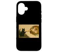 Divertente gatto nero che raggiunge la zampa Art Meme regalo Custodia per iPhone 16