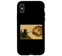 Divertente gatto nero che raggiunge la zampa Art Meme regalo Custodia per iPhone X/XS