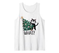 Divertente Gatto Nero Che Spinge L'Albero di Natale Canotta