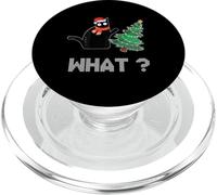 Divertente gatto nero che spinge l'albero di Natale sopra il gatto Cosa? PopSockets PopGrip per MagSafe