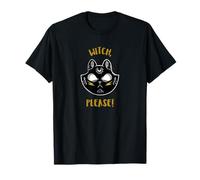 Divertente gatto nero con scritta "Witch Please" Maglietta