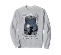 Divertente Gatto Nero di Halloween Il Mio Nome è Karma Felpa