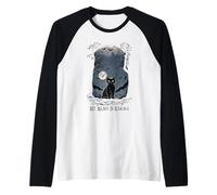 Divertente Gatto Nero di Halloween Il Mio Nome è Karma Maglia con Maniche Raglan