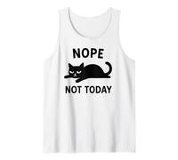 Divertente Gatto Nero Pigro Nope Not Today Citazione Uomini Donne Bambini Canotta