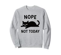 Divertente Gatto Nero Pigro Nope Not Today Citazione Uomini Donne Bambini Felpa