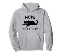 Divertente Gatto Nero Pigro Nope Not Today Citazione Uomini Donne Bambini Felpa con Cappuccio