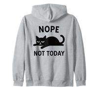 Divertente Gatto Nero Pigro Nope Not Today Citazione Uomini Donne Bambini Felpa con Cappuccio