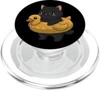 Divertente gatto nero vestito estivo mamma papà bambini PopSockets PopGrip per MagSafe