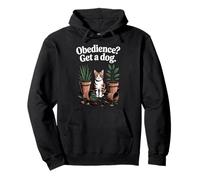 Divertente gatto obbedienza ottenere un cane gatti Felpa con Cappuccio
