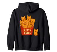 Divertente Gatto Proprietario & Regali Gattino Patatine Fritte Cibo Gioco di Parole Gatto Felpa con Cappuccio
