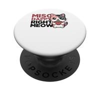 Divertente gatto Ramen "Miso Happy Right Meow" Kawaii Anime Cat PopSockets PopGrip Adesivo