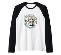 Divertente Gatto retrò Gattino Appendere Il Venerdì ARRIVARE Ufficio UFF Maglia con Maniche Raglan