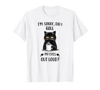 Divertente Gatto Sarcastico Che Alza Gli Occhi al caffè, Maglietta